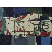 Hanns Müller-Dünwald, Mu-Du Komposition 7, Oil on Canvas "Mu-Du Komposition 7"