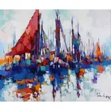 Nicola Simbari, Porto a Mare, Oil on Canvas