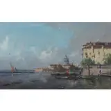 Henri Duvieux, View of Venice, Oil on Canvas