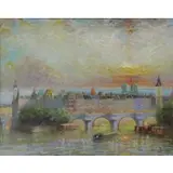 Luciano Rampaso, Vue de Paris, Oil on Canvas