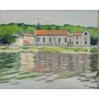 Albert Marquet, La Seine a Herblay, Automne, Oil on Canvasboard