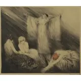 Poem by Louis Icart, 1928, Color Etching "Poem" 1928, sold Dec 2016