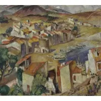 Mela Muter, Provencal Village Landscape, Oil on Canvas