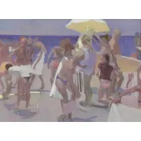 Robert James Baxter, A Day at the Beach, Oil on Canvas