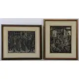 Albert Abramovitz, Jobs Wanted, Two Signed Woodcut Prints