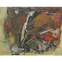 Paul Burlin, What's My Line, 1963, Oil on Canvas "What's My Line" 1963