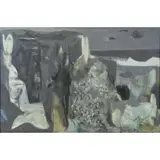 Louis Bunce, Sea Cliffs, 1953, Oil on Canvas "Sea Cliffs" 1953