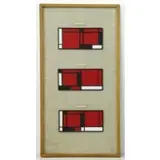 Jerry Okimoto, Study for Mobile Painting 5B, Three mixed media compositions on board, framed as one