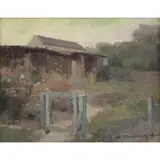 Adrien Karbowsky, Cottage Garden, Oil on Canvas