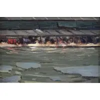 Arthur J. Hammond, Laundry Barges, 1907, Oil on Wood