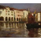 Venice by Charles Henri Gaston Dagnac Rivière, Oil on Panel, sold Oct 2016