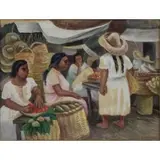 Marshall Goodman, Mexican Market, Watercolor / Gouache on Paper