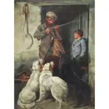 H. J Brook, Hunter with Dogs, Oil on Canvas