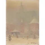 The Little Church Around the Corner" by Johann Berthelsen, Oil on Canvas, sold Oct 2016