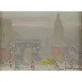 Washington Square Park, New York by Johann Berthelsen, Oil on Board "Washington Square Park, New York", sold Oct 2016