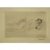 Reclining Nude by Pierre-Auguste Renoir, Etching, sold Oct 2016