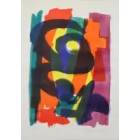 Herbert Bauer, Zeichen des Seins, Color Lithograph "Zeichen des Seins"