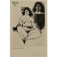 347 Series by Pablo Picasso, Etching, Plate 175 "Grosse Prostitute et Mousquetaire", sold Oct 2016