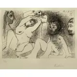 Pablo Picasso, 347 Series, Etching, Plate 218 "Couple Pensant a Une Partie a Troie"