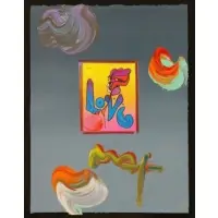 Love by Peter Max, Acrylic over Print on Paper "Love", sold Oct 2016