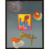 Peter Max, Love, Acrylic over Print on Paper "Love"