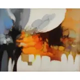 Robert Lawson, Gallery label affixed verso, Abstract Oil on Canvas