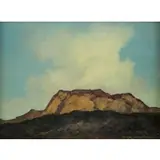 Jean Parrish, Golden Mesa, 1979, Oil on Masonite "Golden Mesa" 1979