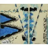 William Kienbusch, From the Porch #4, 1971, 1971 Craypas on Paper