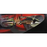 Leonard Wyatt, New Metropolis, 1967 Oil/Collage on Masonite "New Metropolis" Oil with wood assemblage