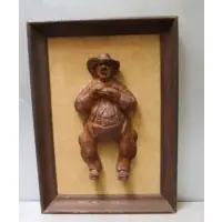 Tweed Duff, Original Wood Carving In Shadow Box Style Frame