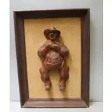 Tweed Duff, Original Wood Carving In Shadow Box Style Frame