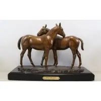 Marilyn Newmark, Pasture Pals, Bronze Sculpture "Pasture Pals" Bronze with brown patina on black lacquered wood base