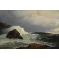 Crashing Waves by Warren Sheppard, Oil on Canvas, sold Sep 2016