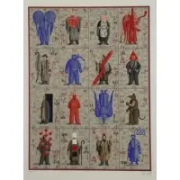 Grisha Bruskin, From the Kaballah Series, Color Silkscreen "From the Kaballah Series"