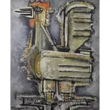 Pinchas Maryan, Rooster 1953, Oil on Canvas