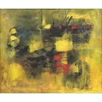 Abstract by Hoi Lebadang, Oil on Canvas, sold Sep 2016