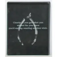 Lorna. Untitled Simpson, Missing glass wishbone, Photograph on Linen together with an Etched Glass Piece