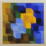 Homage a la Hexagone by Victor Vasarely, Serigraph "Homage a la Hexagone" From an edition of 200, sold Aug 2016