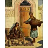 Orientalist Scene by Carl Oil on Wood Panel Ostersetzer, sold Aug 2016