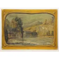 The Catskill Mountains by Louis Michel Eilshemius, Oil on Board, sold Aug 2016