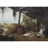 Joseph McIntyre, Basket Weaving on the Shore, Oil on Canvas