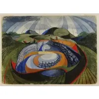 Theodore Hancock, Cubist Landscape, Watercolor