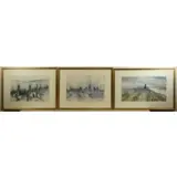 Theodore Hancock, Untitled, Three New York Watercolors