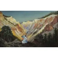 Frederick Billing, Yellowstone, Oil on Board "Yellowstone"