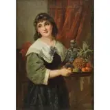 Robert Hillingford, The Serving Maid, Oil on Canvas "The Serving Maid"