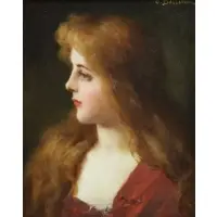 Jules Ballavoine, Portrait of a Beauty, Oil on Canvas