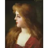 Jules Ballavoine, Portrait of a Beauty, Oil on Canvas