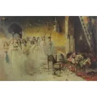 Antonio Rivas, Dream Serenade, 1888, Oil on Canvas "Dream Serenade" 1888
