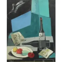 Nicholas Takis, Cubist Still Life, Oil on Canvas