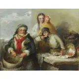 Henry Perlee Parker, The Oyster Seller, Oil on Canvas